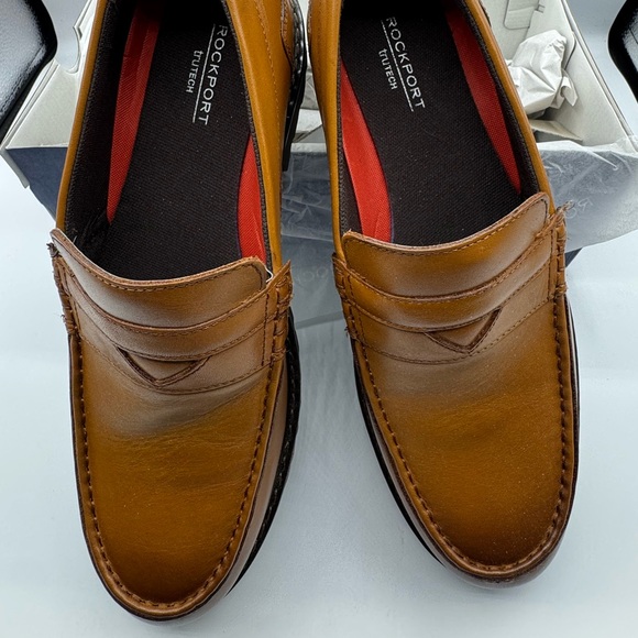 New Rockport Tan Leather Loafers 9.5 Men\'s main image 9